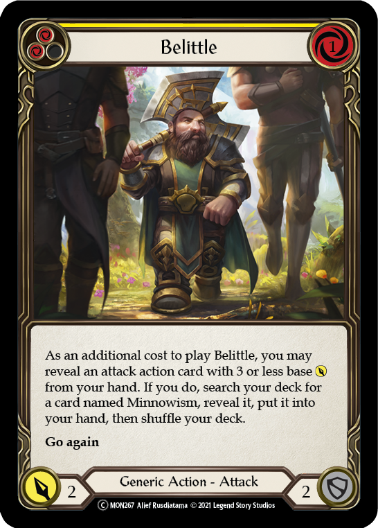 Belittle (Yellow) (Rainbow Foil) [U-MON267-RF] Unlimited Edition Rainbow Foil