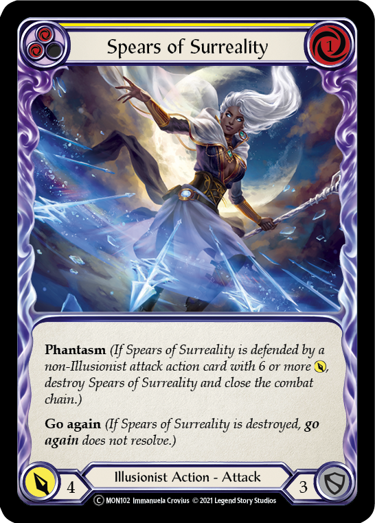 Spears of Surreality (Yellow) (Rainbow Foil) [U-MON102-RF] Unlimited Edition Rainbow Foil