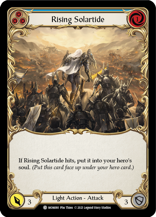 Rising Solartide (Blue) (Rainbow Foil) [MON080-RF] 1st Edition Rainbow Foil