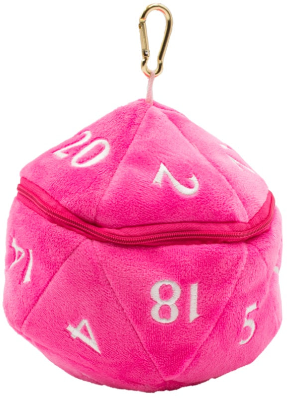 Plush D20 Dice Bags (With Clip)