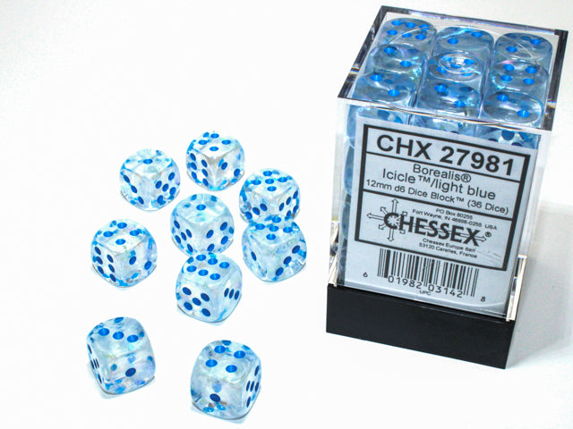 Chessex: D6 Borealis LUMINARY Dice Set - 12mm