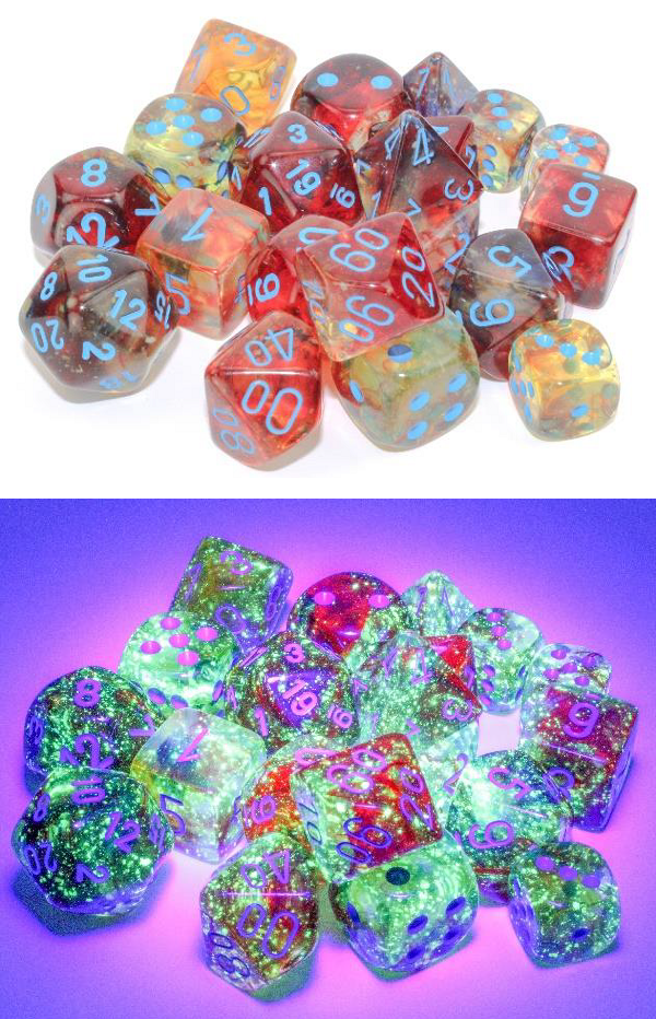 Chessex: D6 Nebula LUMINARY Dice Sets - 12mm