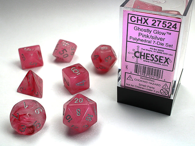 CHESSEX: Polyhedral Ghostly Glow Dice Sets