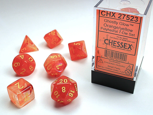 CHESSEX: Polyhedral Ghostly Glow Dice Sets