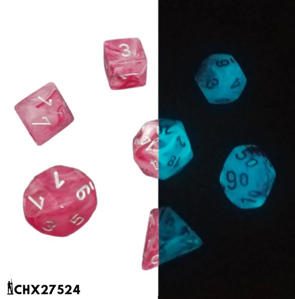 CHESSEX: Polyhedral Ghostly Glow Dice Sets