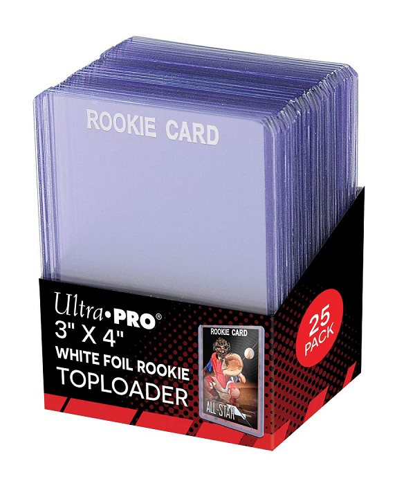 3" X 4" Clear Rookie White Toploader 25ct